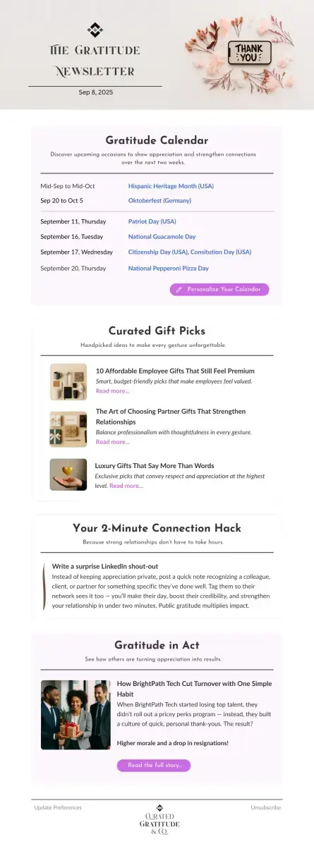 The Gratitude Newsletter Format