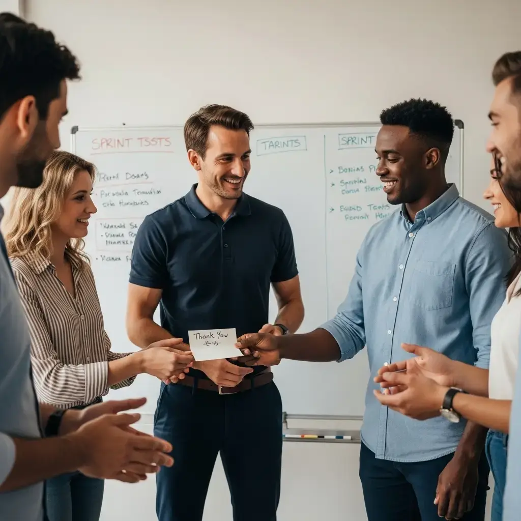 manager everyday recognition note standup