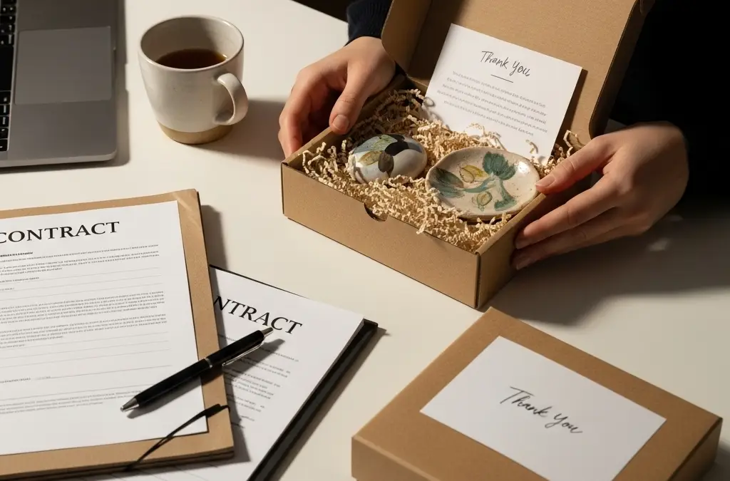 Customer Milestones To Celebrate: Gift Ideas For Renewals &Amp; Nps 50+ 12 customer renewal gift box desk flatlay